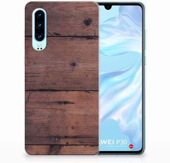 B2Ctelecom Huawei P30 Uniek TPU Hoesje Old Wood