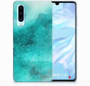 B2Ctelecom Huawei P30 Uniek TPU Hoesje Painting Blue