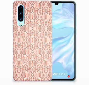 B2Ctelecom Huawei P30 Uniek TPU Hoesje Pattern Orange