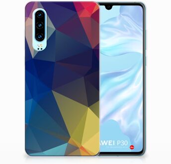 B2Ctelecom Huawei P30 Uniek TPU Hoesje Polygon Dark