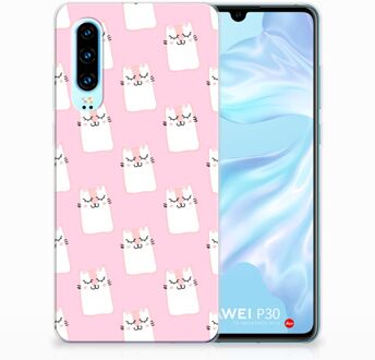 B2Ctelecom Huawei P30 Uniek TPU Hoesje Sleeping Cats