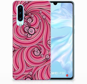 B2Ctelecom Huawei P30 Uniek TPU Hoesje Swirl Pink