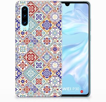 B2Ctelecom Huawei P30 Uniek TPU Hoesje Tiles Color