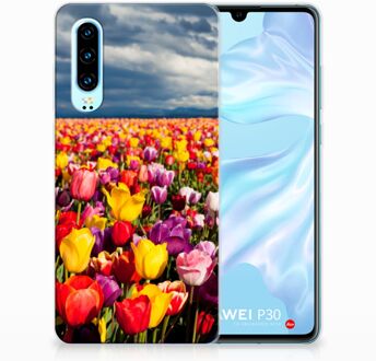 B2Ctelecom Huawei P30 Uniek TPU Hoesje Tulpen