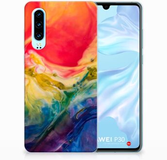 B2Ctelecom Huawei P30 Uniek TPU Hoesje Watercolor Dark