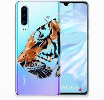 B2Ctelecom Huawei P30 Uniek TPU Hoesje Watercolor Tiger