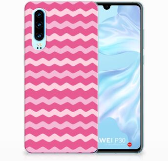 B2Ctelecom Huawei P30 Uniek TPU Hoesje Waves Pink