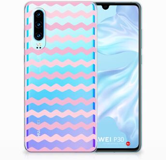 B2Ctelecom Huawei P30 Uniek TPU Hoesje Waves Roze