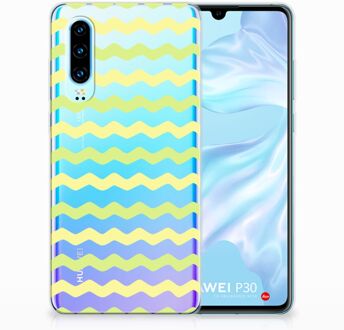 B2Ctelecom Huawei P30 Uniek TPU Hoesje Waves Yellow