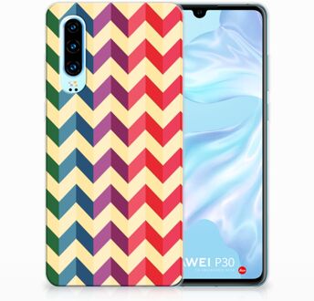 B2Ctelecom Huawei P30 Uniek TPU Hoesje Zigzag Color