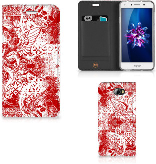 B2Ctelecom Huawei Y5 2 | Y6 Compact Standcase Hoesje Design Angel Skull Red