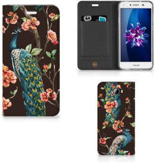 B2Ctelecom Huawei Y5 2 | Y6 Compact Standcase Hoesje Design Pauw met Bloemen