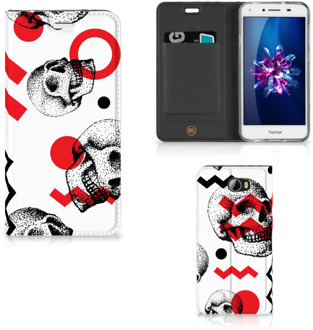 B2Ctelecom Huawei Y5 2 | Y6 Compact Standcase Hoesje Design Skull Red