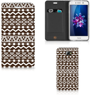 B2Ctelecom Huawei Y5 2 | Y6 Compact Uniek Standcase Hoesje Aztec Brown