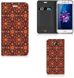 B2Ctelecom Huawei Y5 2 | Y6 Compact Uniek Standcase Hoesje Batik Brown