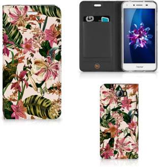 B2Ctelecom Huawei Y5 2 | Y6 Compact Uniek Standcase Hoesje Flowers