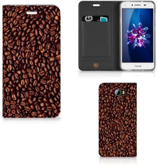 B2Ctelecom Huawei Y5 2 | Y6 Compact Uniek Standcase Hoesje Koffiebonen