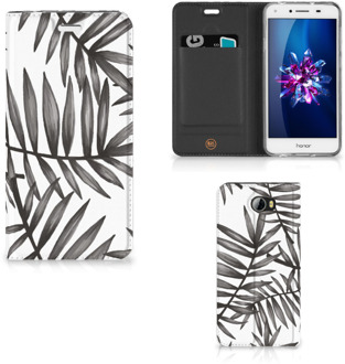 B2Ctelecom Huawei Y5 2 | Y6 Compact Uniek Standcase Hoesje Leaves Grey