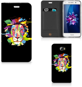 B2Ctelecom Huawei Y5 2 | Y6 Compact Uniek Standcase Hoesje Lion Color