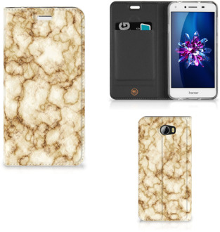 B2Ctelecom Huawei Y5 2 | Y6 Compact Uniek Standcase Hoesje Marmer Goud