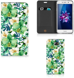 B2Ctelecom Huawei Y5 2 | Y6 Compact Uniek Standcase Hoesje Orchidee Groen