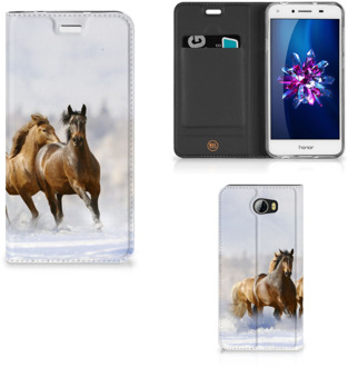 B2Ctelecom Huawei Y5 2 | Y6 Compact Uniek Standcase Hoesje Paarden