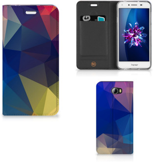 B2Ctelecom Huawei Y5 2 | Y6 Compact Uniek Standcase Hoesje Polygon Dark