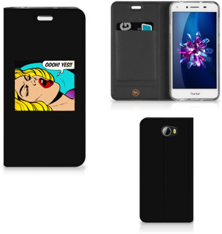 B2Ctelecom Huawei Y5 2 | Y6 Compact Uniek Standcase Hoesje Popart Oh Yes