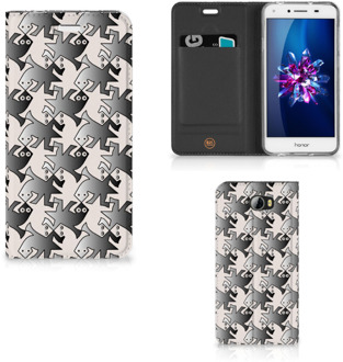 B2Ctelecom Huawei Y5 2 | Y6 Compact Uniek Standcase Hoesje Salamander Grey