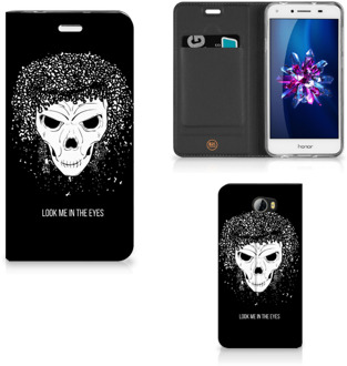 B2Ctelecom Huawei Y5 2 | Y6 Compact Uniek Standcase Hoesje Skull Hair