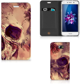 B2Ctelecom Huawei Y5 2 | Y6 Compact Uniek Standcase Hoesje Skullhead