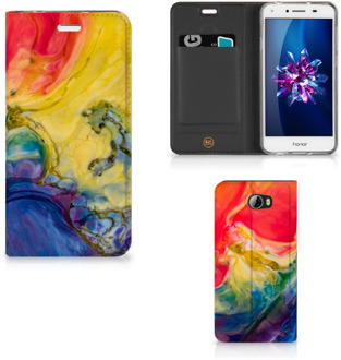 B2Ctelecom Huawei Y5 2 | Y6 Compact Uniek Standcase Hoesje Watercolor Dark