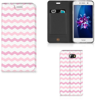 B2Ctelecom Huawei Y5 2 | Y6 Compact Uniek Standcase Hoesje Waves Roze