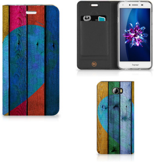 B2Ctelecom Huawei Y5 2 | Y6 Compact Uniek Standcase Hoesje Wood Heart