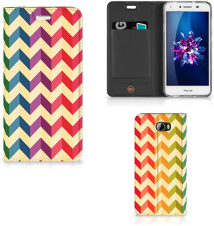 B2Ctelecom Huawei Y5 2 | Y6 Compact Uniek Standcase Hoesje Zigzag Color