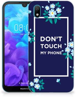 B2Ctelecom Huawei Y5 (2019) Silicone-hoesje Flowers Blue DTMP