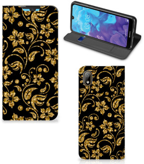 B2Ctelecom Huawei Y5 (2019) Smart Cover Gouden Bloemen