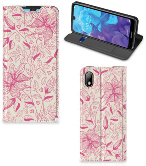 B2Ctelecom Huawei Y5 (2019) Smart Cover Pink Flowers