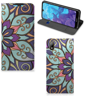 B2Ctelecom Huawei Y5 (2019) Smart Cover Purple Flower