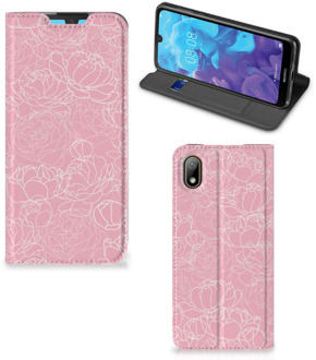 B2Ctelecom Huawei Y5 (2019) Telefoon Hoesje White Flowers