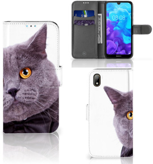 B2Ctelecom Huawei Y5 (2019) Telefoonhoesje met Pasjes Kat