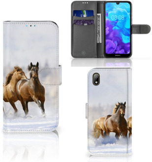 B2Ctelecom Huawei Y5 (2019) Telefoonhoesje met Pasjes Paarden