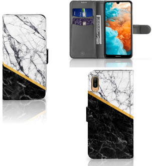 B2Ctelecom Huawei Y6 (2019) Bookcase Marble White Black