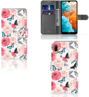 B2Ctelecom Huawei Y6 (2019) Hoesje Butterfly Roses