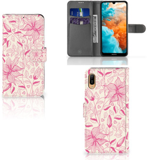 B2Ctelecom Huawei Y6 (2019) Hoesje Pink Flowers