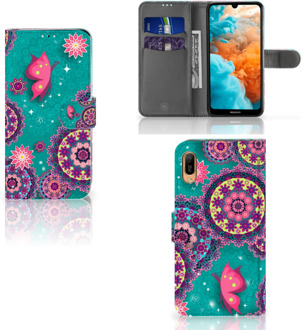 B2Ctelecom Huawei Y6 (2019) Hoesje Vlinders en Cirkels