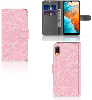 B2Ctelecom Huawei Y6 (2019) Hoesje White Flowers