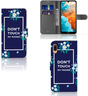 B2Ctelecom Huawei Y6 (2019) Portemonnee hoesje Flowers Blue DTMP