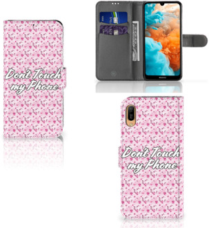 B2Ctelecom Huawei Y6 (2019) Portemonnee hoesje Flowers Pink DTMP