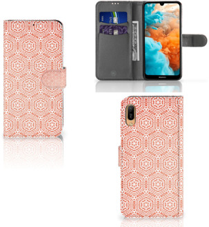 B2Ctelecom Huawei Y6 (2019) Telefoon Hoesje Pattern Orange